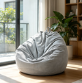 100x120cm Corduroy Lazy Sofa (No Filler), Grey Washable Bean Bag for Indoor/Outdoor